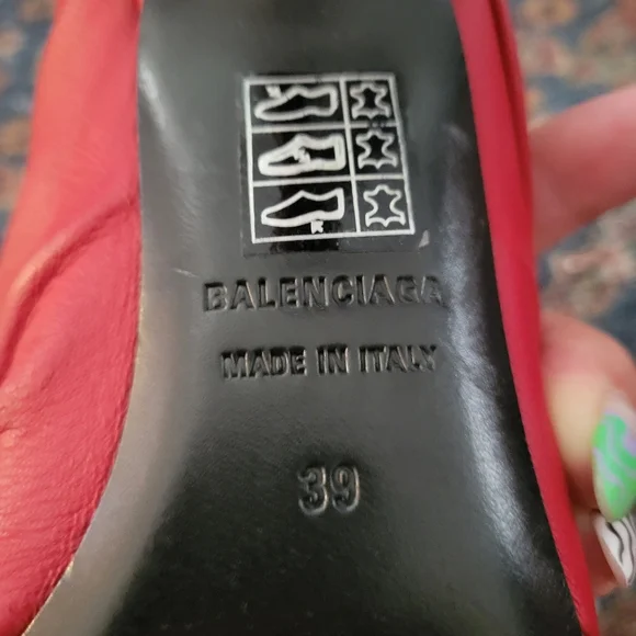 Balenciaga Red Leather Heels Size 39 - Picture 5 of 5